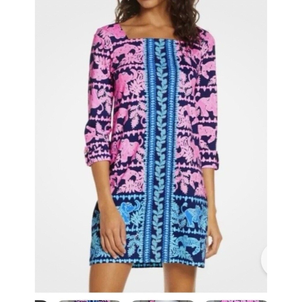 Lilly Pulitzer BAILEE High Tide Navy Perfect Pair Engineered DRESS SIZE XXS